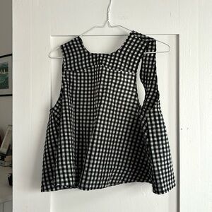 Ganni deep scoop back tank size s/m gingham